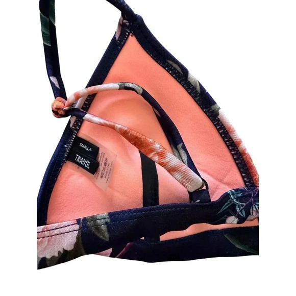 Triangl Women's Blue Floral Print Swimwear Bikini Set Size Small - Picture 5 of 5